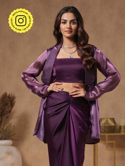 B'Infinite - Royal Amethyst Blazer With Bralette (Set of 2)