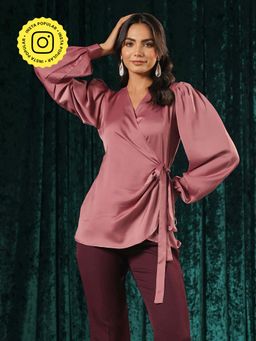 B'Infinite - Blush Wrap Side Knot Top