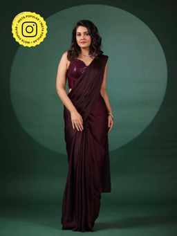 B'Infinite - Amethyst Pre Draped Saree with Stitched Blouse