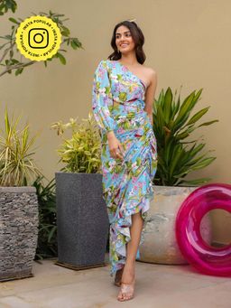 B'Infinite - Marine One Shoulder Maxi Dress