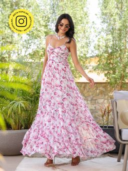 B'Infinite - Snow Bloom Long Dress