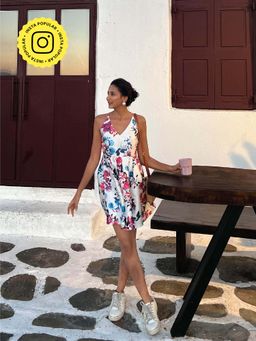 B'Infinite - Greece Floral Flare Dress