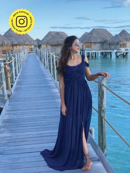 B'Infinite - Sapphire Slit Maxi Dress