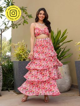 B'Infinite - Red Hibiscus Co-Ord (Set of 2)