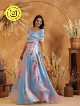 B'Infinite - Sky Candy Draped Multi-Color Gown