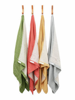 Doctor Towels - Multi-Color Aloe vera Double Cloth Medium Bath Towel Pack of 4
