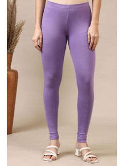Elleven - Womens Lavender Cotton Lycra Ankle Length Leggings