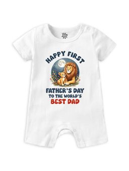 Baby Buzz - Kids Happy First Father's Day To The World's Best Dad Printed Cotton Romper