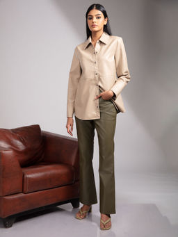 Twenty Dresses by Nykaa Fashion - Olive Green Solid Straight Fit Pants