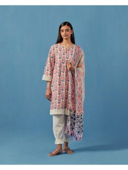 Sage Saga - Badra Kurta with Dupatta Pink (Set of 3)