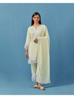Sage Saga - Miral Yellow Kurta with Dupatta (Set of 3)