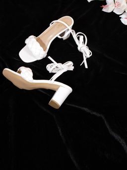 Truffle Collection - White Braided Heels