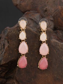 E2O - Gold Plated Pearl Crafted Contemporary Drop Earring