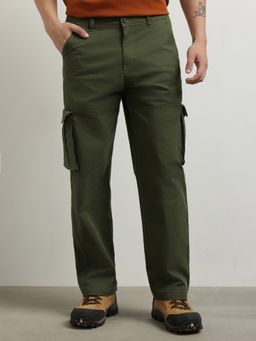 Nobero - Green Straight Fit Cargo Pant