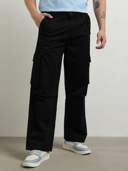 Nobero - Black Super Baggy Cargo Pant