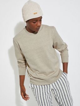 max - Beige Urbn Solid Sweatshirt
