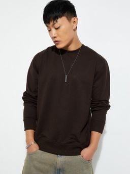 max - Brown Urbn Solid Sweatshirt