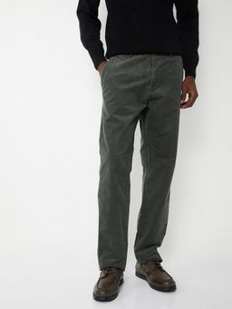 max - Green Corduroy Slim Fit Trousers