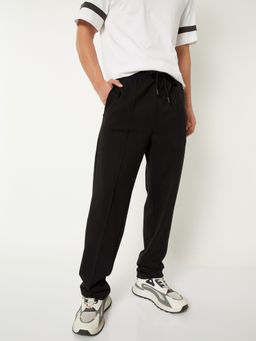 max - Black Pintuck Athleisure Track Pant