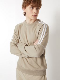 max - Beige Side Striped Sweatshirt
