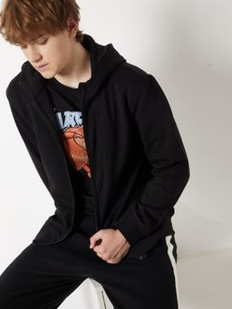 max - Grey Knit Hooded Hoodie