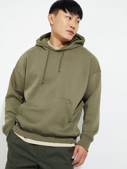 max - Green Urbn Knit Hooded Oversized Hoodie