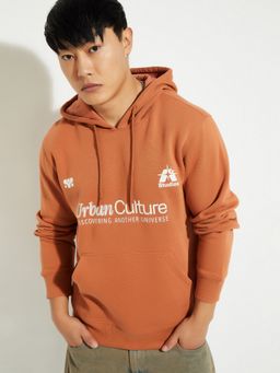max - Rust Urbn Printed Hooded Hoodie