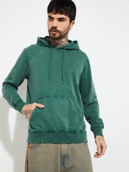 max - Green Urbn Solid Hooded Hoodie