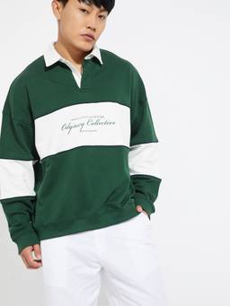 max - Green Urbn Colour Block Oversized Sweatshirt