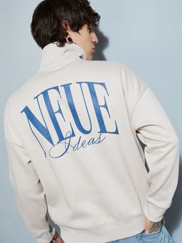 max - Cream Urbn Printed Oversized Sweatshirt