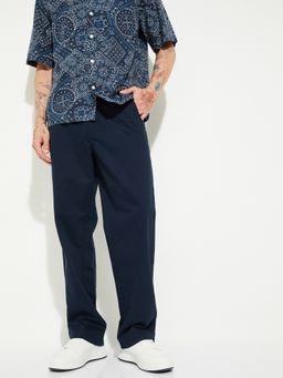 max - Navy Blue Urbn Regular Fit Trousers
