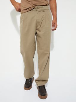 max - Brown Urbn Solid Relaxed Fit Trousers