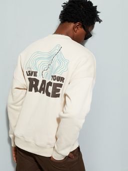 max - Cream Urbn Oversized Back Printed Sweatshirt