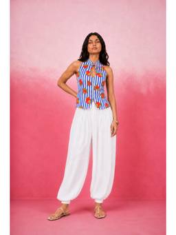 DEASHA INDIA - Alvie Blue Stripe Balloon Pant with Top