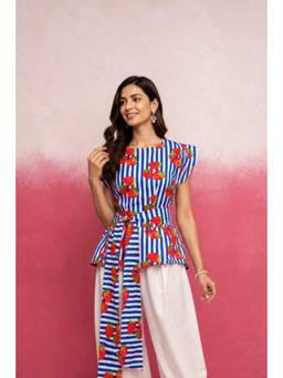 DEASHA INDIA - Avelia Blue Stripe Cotton Top