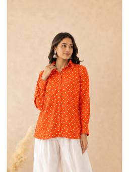 DEASHA INDIA - Hita Orange Bandhej Shirt