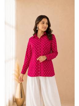 DEASHA INDIA - Isora Pink Bandhej Shirt