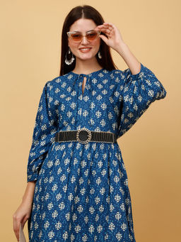 Teakwood - Women Elastic Black Textured Belt