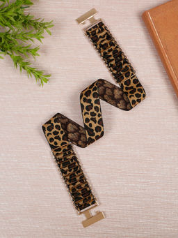 Teakwood - Women Animal Print Tan Waist Belt