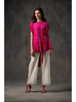 Twenty Nine - Bandhani Asymmetrical Pink Cape Top
