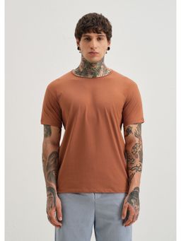 Banana Club - Orange Plain Crew Neck T-Shirt