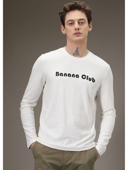 Banana Club - White Plain Regular Fit T-Shirt
