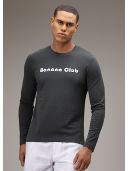 Banana Club - Grey Plain Regular Fit T-Shirt