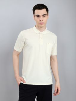 Monte Carlo - Yellow Regular Fit Solid Half Sleeve Collar Polo T-Shirt