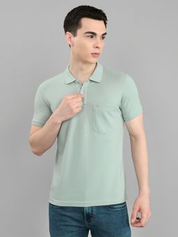 Monte Carlo - Green Regular Fit Half Sleeve Collar Polo T-Shirt