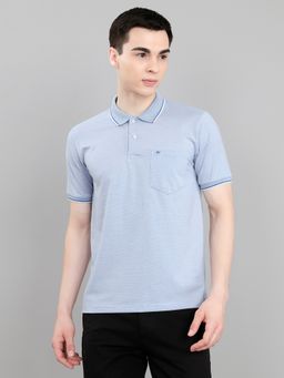 Monte Carlo - Blue Regular Fit Solid Half Sleeve Collar Polo T-Shirt