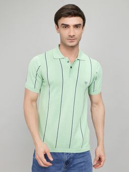 Monte Carlo - Smart Fit Neck Intarsia Half Sleeve Green Polo T-Shirt