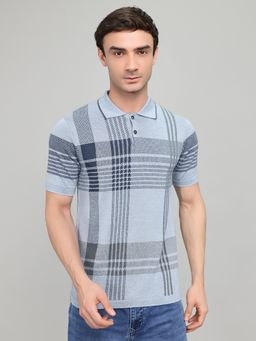 Monte Carlo - Smart Fit Neck Half Sleeve Blue Polo T-Shirt