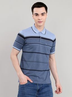 Monte Carlo - Blue Regular Fit Half Sleeve Collar Polo T-Shirt