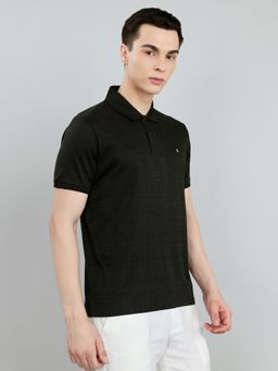 Monte Carlo - Olive Regular Fit Striped Half Sleeve Collar Polo T-Shirt